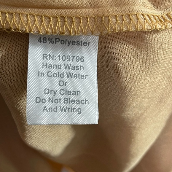 Pretty Angel Silkblend Polka Dot Yellow/Gold Sheer Tunic or Dress Size Large New - Picture 4 of 5